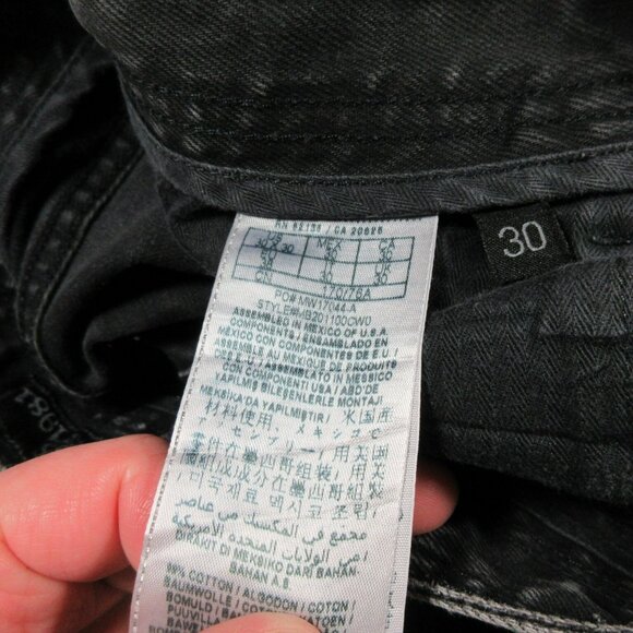 Guess mens charcoal distressed Desmond Relaxed straight jeans 30x30 EUC - Picture 6 of 8